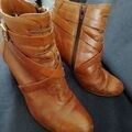 Bottes femme sur Grenoble : Bottines &eacute;ram Bottines cuir Marron