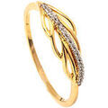 Bijoux Daxon by - Bague en plaqu&eacute; or avec zirconias Grenoble