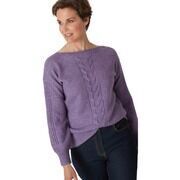 Pull Daxon by - Pull encolure bateau torsad&eacute; Violet