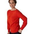 Pull Daxon by - Pull encolure bateau torsad&eacute; Orange