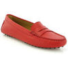 Mocassins Atlanta Mocassin Mocassins Mich&egrave;le en petit cuir grain&eacute; Rouge