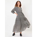 Robe La Fiancee Du Mekong Robe longue voile de coton bio &eacute;vas&eacute;e imprim&eacute;e CATALEYA Noir Grenoble