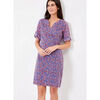 Robe courte La Fiancee Du Mekong Robe col tunisien voile de coton bio imprim&eacute;e CAMILA Violet