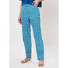 Pantalon La Fiancee Du Mekong Pantalon cigarette coton imprim&eacute; NIEVES Bleu