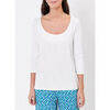 T-shirt La Fiancee Du Mekong T-shirt uni coton flamm&eacute; bio uni manches 3/4 BIANCA Blanc