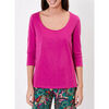 T-shirt La Fiancee Du Mekong T-shirt uni coton flamm&eacute; bio uni manches 3/4 BIANCA Violet