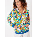 Gilet La Fiancee Du Mekong Gilet sweat coton bio zipp&eacute; imprim&eacute; WOODINE Jaune Grenoble