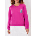 Pull La Fiancee Du Mekong Sweat brod&eacute; coton biologique uni GUSTAVO Rose