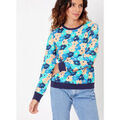 Pull La Fiancee Du Mekong Sweat coton bio imprim&eacute; TINGRINE Bleu