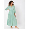 Robe La Fiancee Du Mekong Robe longue voile de coton bio &eacute;vas&eacute;e imprim&eacute;e CATALEYA Vert