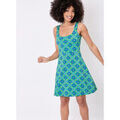 Robe courte La Fiancee Du Mekong Robe imprim&eacute;e maille r&eacute;tro fluide DANETTE Vert