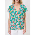 T-shirt La Fiancee Du Mekong Top imprim&eacute; fluide col V GARY Vert