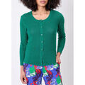 Gilet La Fiancee Du Mekong Gilet court cintr&eacute; uni coton KARMU Vert Grenoble