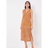 Robe La Fiancee Du Mekong Robe midi imprim&eacute;e voile de coton bio LALITA Orange