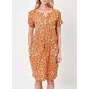 Robe courte La Fiancee Du Mekong Robe imprim&eacute;e voile de coton bio ajustable IMELDA Orange