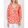 Chemise La Fiancee Du Mekong Blouse fluide col V boutonn&eacute; CLARA Orange Grenoble