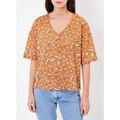T-shirt La Fiancee Du Mekong Top droit imprim&eacute; voile de coton bio DATI Orange Grenoble