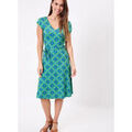 Robe courte La Fiancee Du Mekong Robe imprim&eacute;e maille &eacute;vas&eacute;e fluide ADELE Vert