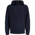 Pull Jack & Jones 12278921 JJPANEL KNIT HOODIE-SKY CAPTAIN