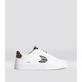 Baskets basses Cariuma SALVAS cuir blanc imprim&eacute; l&eacute;opard Blanc
