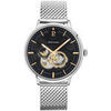 Montre Pierre Lannier Montre Homme TRIO Noir Acier milanais Argent&eacute; Noir
