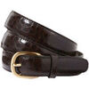 Ceinture Daxon by - Ceinture cuir r&eacute;glable aspect croco Marron
