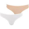 Strings Athena - Lot de 2 tangas femme Easy Seconde Peau Blanc