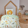 Linge de maison sur Grenoble : Parures de lit Future Home Parure de lit enfant lion jungle r&eacute;versible Blanc 140x200 cm. . Maison > Parures de lit.