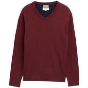 Pull Tom Tailor - Pull col v - bordeaux