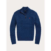 Pull Ralph Lauren Pull camionneur torsad&eacute; bleu en coton Bleu