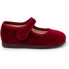 Chaussons b&eacute;b&eacute; Pisamonas Babies Velvet Bride &Agrave; Scratch Bouton Bordeaux