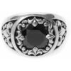 Bijoux Orusbijoux Bague Argent Union Sacr&eacute;e Pierre Onyx Noir Noir