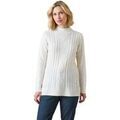 Pull sur Grenoble : Pull Daxon by - Pull col montant maille torsad&eacute;e Beige