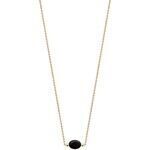 Collier Brillaxis Collier Plaqu&eacute; or et Agate Noire Jaune