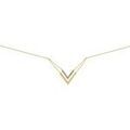 Collier Brillaxis Collier Double V laqu&eacute; paillet&eacute; or 9carats Jaune Grenoble