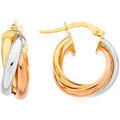 Boucles oreilles Brillaxis Cr&eacute;oles 3 ors 9 carats Multicolore Grenoble