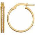 Boucles d'oreille sur Grenoble : Boucles oreilles Brillaxis Cr&eacute;oles glitter or jaune 9 carats 15mm Multicolore