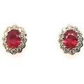 Boucles oreilles Brillaxis Boucles d'oreilles or 18 carats rubis diamants