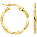 Boucles d'oreille sur Grenoble : Boucles oreilles Brillaxis Cr&eacute;oles torsad&eacute;es or jaune 9 carats 15mm Jaune