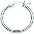 Boucles d'oreille sur Grenoble : Boucles oreilles Brillaxis Boucles d'oreilles cr&eacute;oles or blanc 18 carats 20 mm Blanc