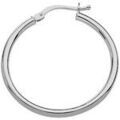 Boucles d'oreille sur Grenoble : Boucles oreilles Brillaxis Cr&eacute;oles or blanc 18 carats 25 mm Blanc