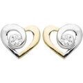 Boucles oreilles Brillaxis Boucles d'oreilles bicolore coeur Grenoble