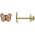 Boucles oreilles Brillaxis Boucles d'oreilles papillon rose or Grenoble