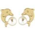 Boucles d'oreille sur Grenoble : Boucles oreilles Brillaxis Boucles d'oreilles dauphin et perle de culture