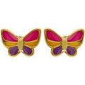 Boucles d'oreille sur Grenoble : Boucles oreilles Brillaxis Boucles d'oreilles Papillon &agrave; vis laque multicolore Jaune