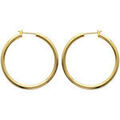 Boucles oreilles Brillaxis Cr&eacute;oles plaqu&eacute; or fil rond 3 mm Diam&egrave;tre 40 mm Jaune Grenoble