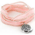 Bracelets Brillaxis Pendenti arbre de vie + m&eacute;daille Blanc
