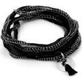 Bracelets sur Grenoble : Bracelets Brillaxis M&eacute;daille acier et pompon noir Blanc