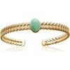 Bracelets Brillaxis Jonc feuillage aventurine plaqu&eacute; or Jaune