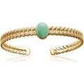 Bracelets Brillaxis Jonc feuillage aventurine plaqu&eacute; or Jaune Grenoble